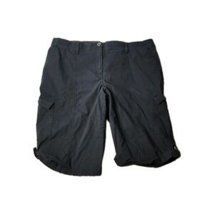 Chico's‎ Black Shorts Size 2.5 (14) Cotton Stretch Bermuda Pockets Womens